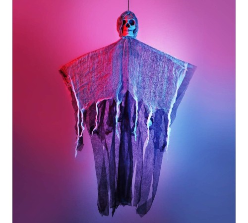 Ürpertici Kuru Kafa Korku Hayalet Saçaklı Dekor 90x50 cm