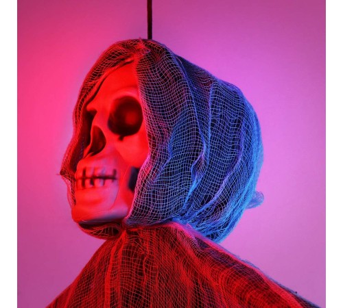 Ürpertici Kuru Kafa Korku Hayalet Saçaklı Dekor 90x50 cm