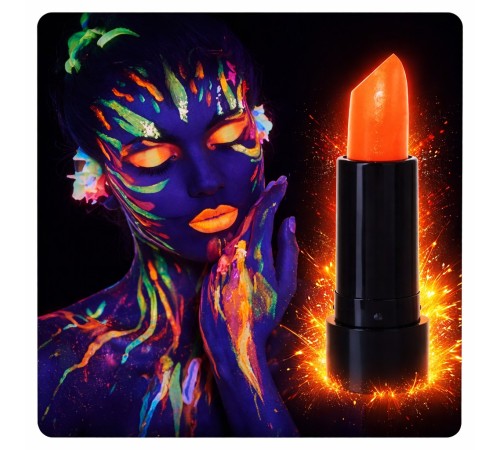 UV Neon Turuncu Ruj – Karanlıkta Parlayan Makyaj Boyası