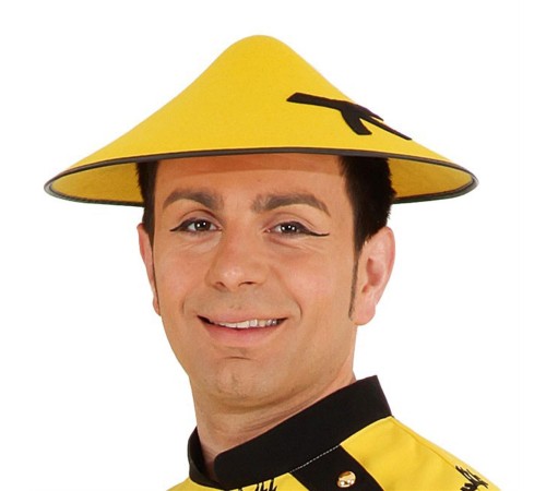 Uzak Doğu Asyalı Çin Japon Şapkası Sarı Renk