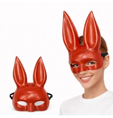 Uzun Kulaklı Kırmızı Lüks Tavşan Maskesi