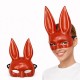 Uzun Kulaklı Kırmızı Lüks Tavşan Maskesi