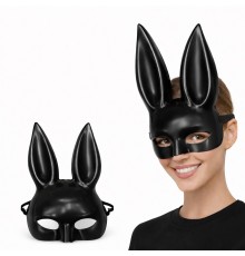 Uzun Kulaklı Siyah Lüks Tavşan Maskesi
