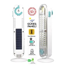 V-005 42 Ledli+Fener Solar Güneş Panelli Ultra Güçlü Ledli Şarjlı Işıldak