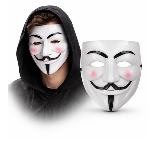 V Mask Premium Vendetta Beyaz Maske (Guy Fawkes Stil)