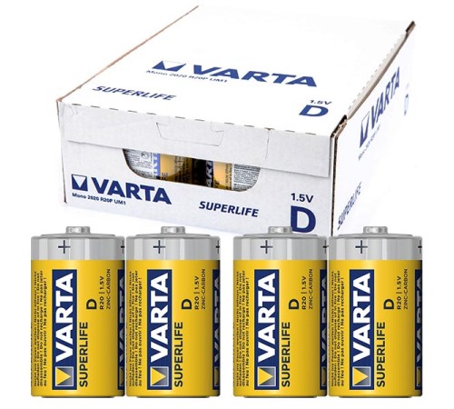 Varta Superlife Çinko Büyük D Boy Pil 24'lü Paket