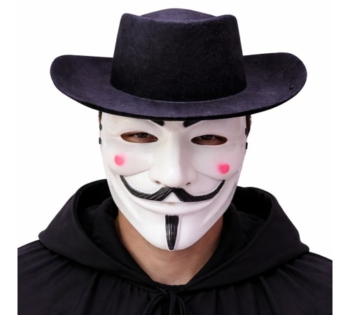 Vendetta Maske ve Şapka Seti – Anonim Stil Parti Maskesi