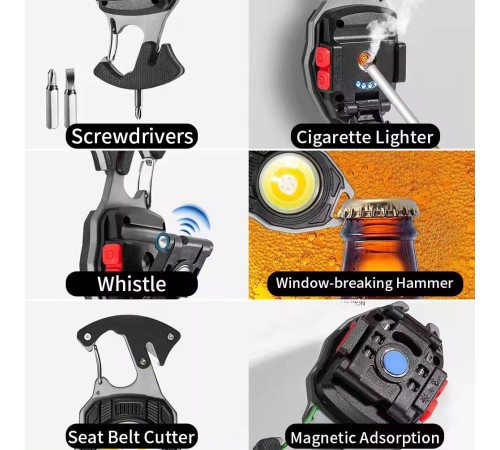 W-5147 Profesyonel Çok Fonksiyonlu Anahtarlıklı Kamp Feneri