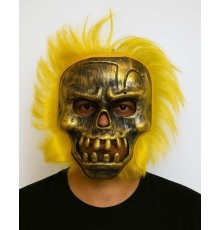 Wild Skull - Bakır Kafatası Sarı Saçlı İskelet Maske