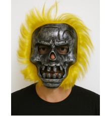 Wild Skull - Metal Kafatası Sarı Saçlı İskelet Maske