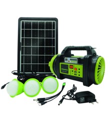 Wıson WS-5683 Şarjlı 30w Solar Şarjlı Ev Aydınlatma Seti Radyo Ve Fan Powebank