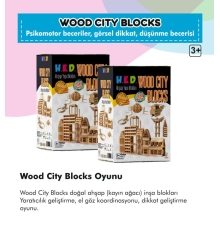 Wood City Blocks Ahşap Şehir Blokları (Kayın Ağacı)