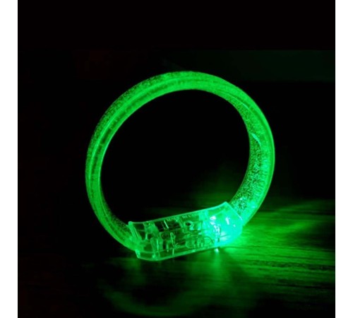 Yeşil Led Işıklı Baskı Yapılabilen Pilli Bileklik Bilezik 1,5 cm Genişlik