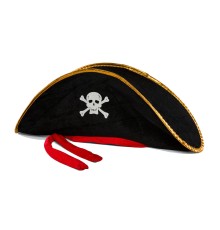 Yetişkin Boy Kadife Jack Sparrow Denizci Kaptan Jack Korsan Şapkası 50X20 CM