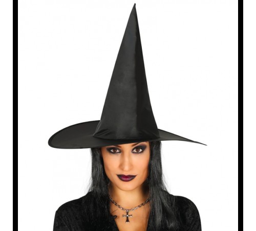 Yetişkin Boy Siyah Cadı Şapkası ve Uzun Siyah Cadı Peruğu