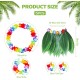 Yetişkin Hawaii Kostüm Seti - Yaprak Etek & Hawaii Set - 5 Parça
