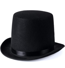Yetişkinler İçin Siyah Renk Ringmaster Sihirbaz Şapkası Fötr Şapka 15 cm