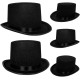 Yetişkinler İçin Siyah Renk Ringmaster Sihirbaz Şapkası Fötr Şapka 15 cm