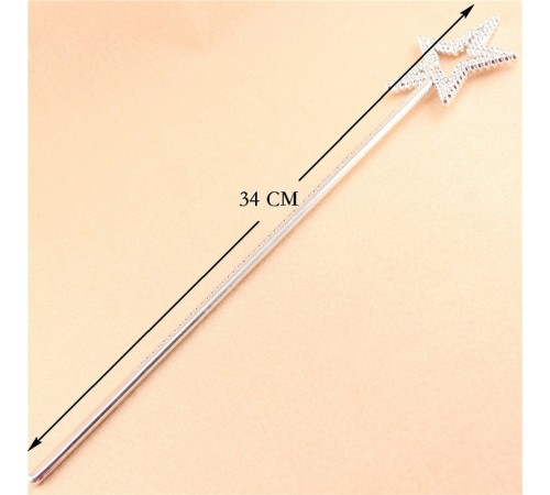 Yıldız Model Peri Asası Melek Asası Prenses Asası Metalize Gümüş Renk