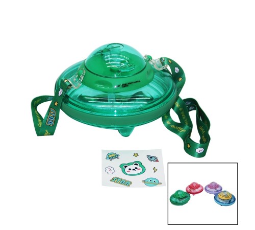 MATARA UFO MODELİ RENKLİ MİKA KRİSTAL SULUK MATARA PİPETLİ TAŞIMA ASKILI 550ML