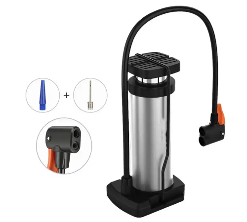 Yüksek Basınçlı Alüminyum Gümüş Renk Top Bisiklet Taşınabilir Hava Ayak Pompası