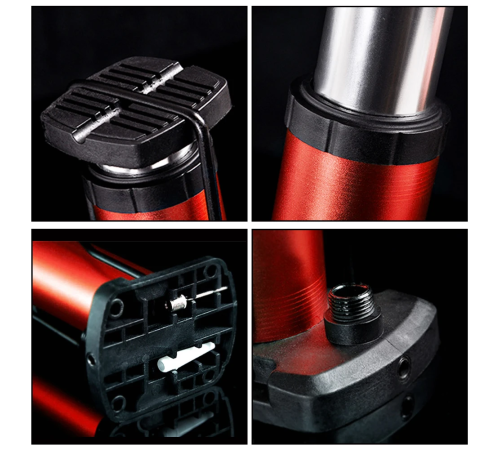 Yüksek Basınçlı Alüminyum Gümüş Renk Top Bisiklet Taşınabilir Hava Ayak Pompası