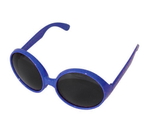 Yuvarlak Yeşilçam 80 li 90 lı Yıllar Parti Gözlüğü Retro Mavi Renk