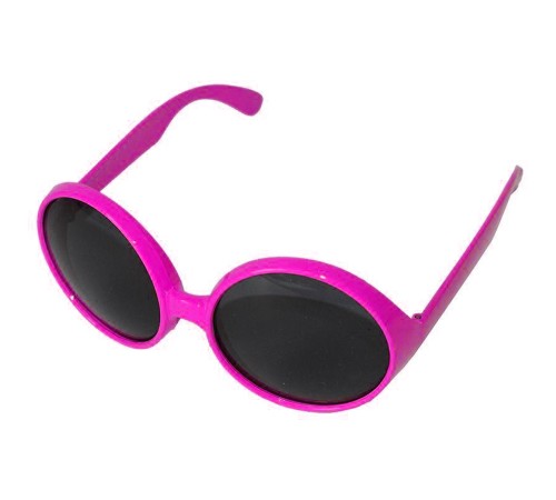 Yuvarlak Yeşilçam 80 li 90 lı Yıllar Parti Gözlüğü Retro Pembe Renk
