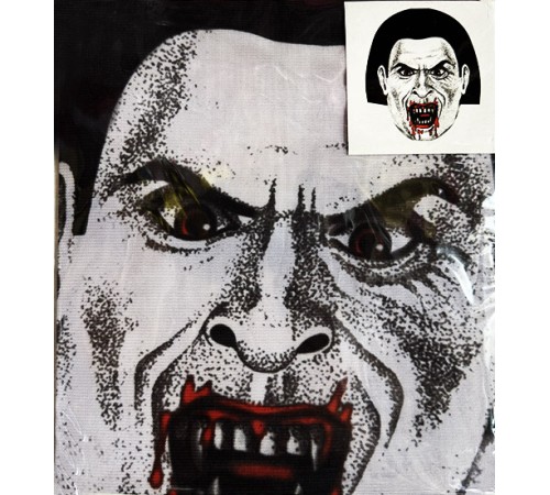 Yüze Yapışan Kafaya Tam Geçmeli Streç Kanlı Vampir Maske Bez Maske Model 2-2