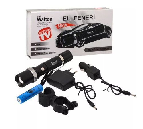 Zoomlu Şarjlı EL Feneri En Uygun Fiyata Wt-038