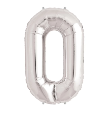 0 Rakam Folyo Balon Gümüş  40 İnç