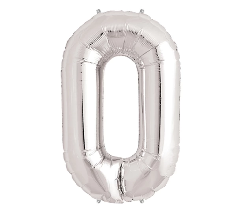 0 Rakam Folyo Balon Gümüş 40 İnç 0 Rakam Folyo Balon Gümüş 40 İnç