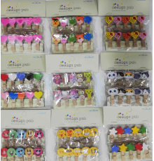 10'lu Şekilli Ahşap Mandallar 3.5cm (10'lu Set-10 Paket)