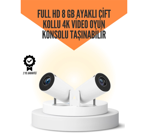 10.000 Oyun Destekli, Çift Kollu 4K Projeksiyon – HDMI, USB, AUX, Ethernet Yok 10.000 Oyun Destekli, Çift Kollu 4K Projeksiyon – HDMI, USB, AUX, Ethernet Yok
