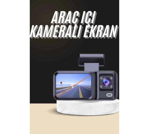 1080p Sürüş Kaydedici 2 İnç Araç Araba Ön İç Arka DVR IPS Ekran