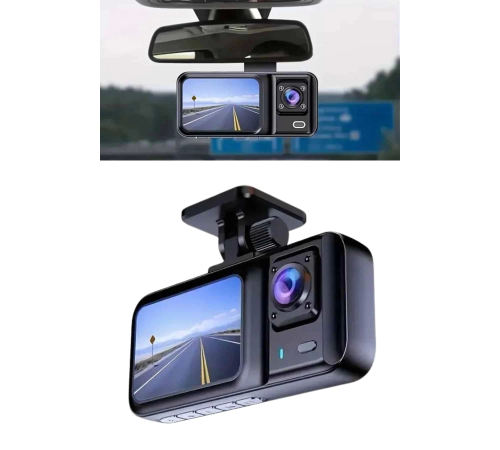 1080p Sürüş Kaydedici 2 İnç Araç Araba Ön İç Arka DVR IPS Ekran