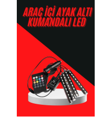 12 Ledli RGB Işıklı Araç Içi Ayak Altı Led Oto Ampul Kumandalı 7 Renk