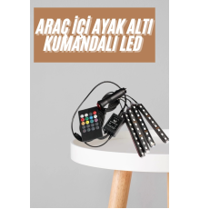 12'Lİ Şerit Led Işık RGB Sese ve Müziğe Duyarlı Araç İçi Ayak Altı