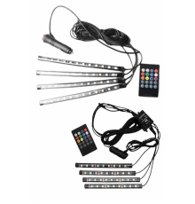 12'Lİ Şerit Led Işık RGB Sese ve Müziğe Duyarlı Araç İçi Ayak Altı