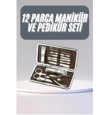 12 Parça Manikür Pedikür Seti Tırnak Bakımı Nasır Temizleme El Ayak Bakımı
