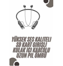 120 Saat Bluetooth Kulaklık Kablolu Boyun Askılı SD Kart Girişli ANC Özellikli
