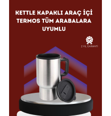12V Çakmak Girişli Araç İçi Isıtıcı Paslanmaz Çelik Bardak