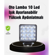 16 LED Beyaz Işık Far | Uzun Ömürlü, Enerji Verimli, Geniş Aydınlatma Açısı