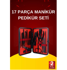 17 Parça El Ayak Bakım Seti Tırnak Temizleme Manikür Pedikür Cımbız Törpü Tırnak Makası