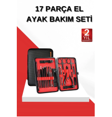 17 Parça Manikür Seti El ve Ayak Bakımı Törpü Cımbız Tırnak Temizleme