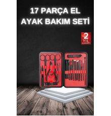 17 Parça Manikür Seti Taşınabilir Özel Çantalı El ve Ayak Bakımı Tırnak Batığı Temizleme