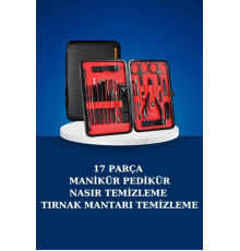 17 Parça Manikür Seti Taşınabilir Özel Çantalı El ve Ayak Bakımı Tırnak Batığı Temizleme