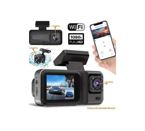 2 İnç Araç İçi Kameralı Ekran 1080P Full HD Kaliteli Hafıza Kart Destekli