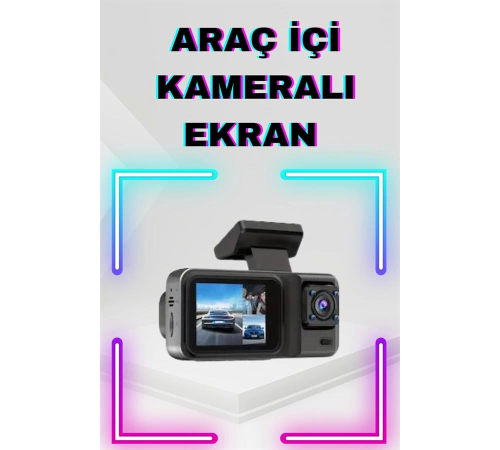 2 İnç Araç İçi Kameralı Ekran 1080P Full HD Kaliteli Hafıza Kart Destekli