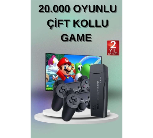 2 Kollu Kablosuz 2.4G Retro Oyunlar 4k Game Stick 3500 Oyun Atari 2 Kollu Kablosuz 2.4G Retro Oyunlar 4k Game Stick 3500 Oyun Atari